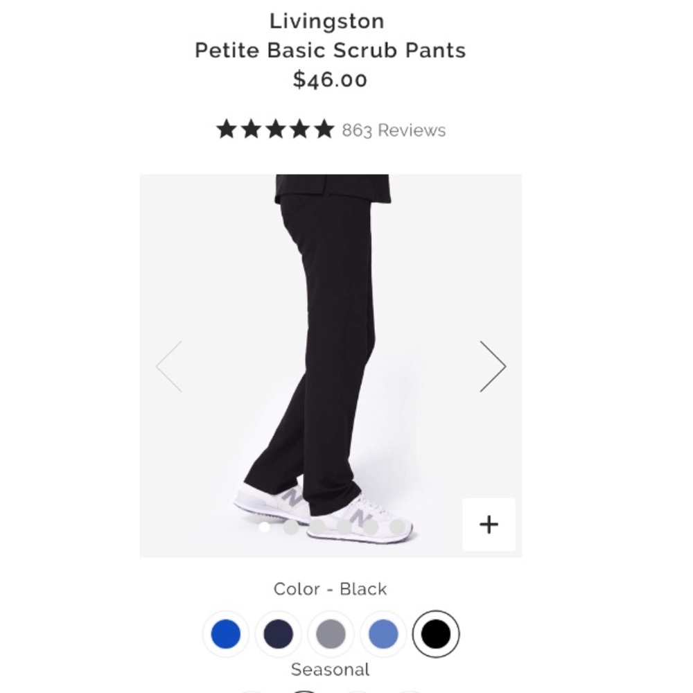 figs petite XS black scrub pants